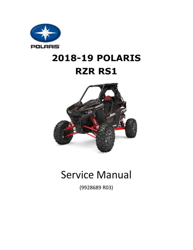 2018 Polaris RZR RS1 Series Service Repair Shop Manual USB