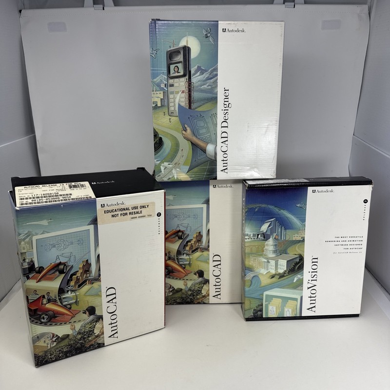 AutoCAD 13 Upgrade Autodesk Autocad Designer Autovision Floppy Disc Guide CD Lot gallery