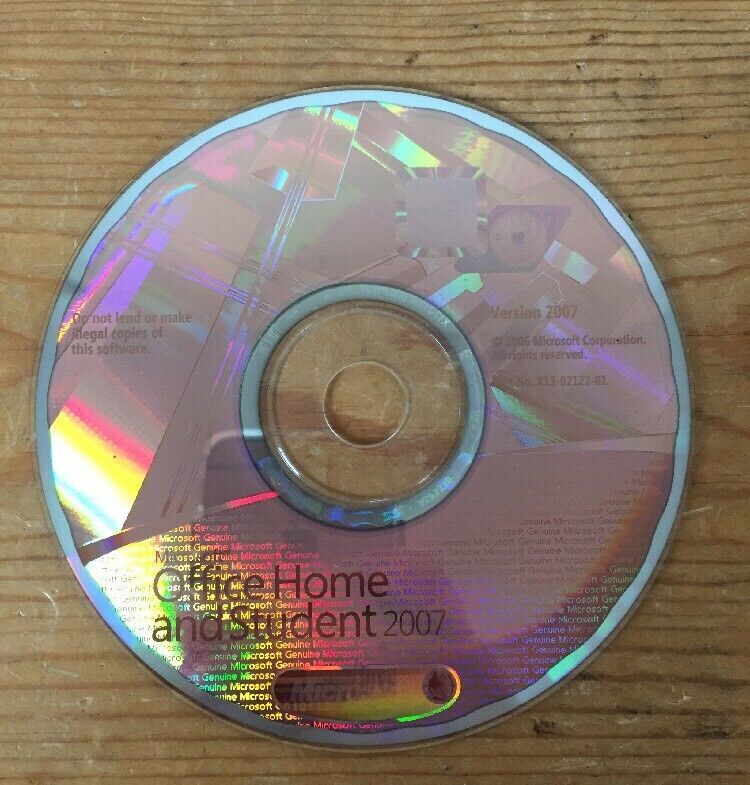 2007 Office Suite Home Student Version PC Windows Software Installation CD