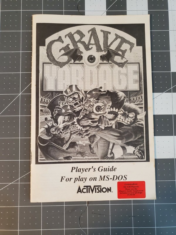 Grave Yardage – Activision – Commodore 64/128 Player’s Guide for MS-Dos *No Game