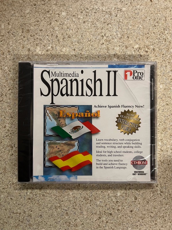 Multimedia Spanish II Achieve Spanish Fluency Now! Pro One PC CD Rom New Sealed