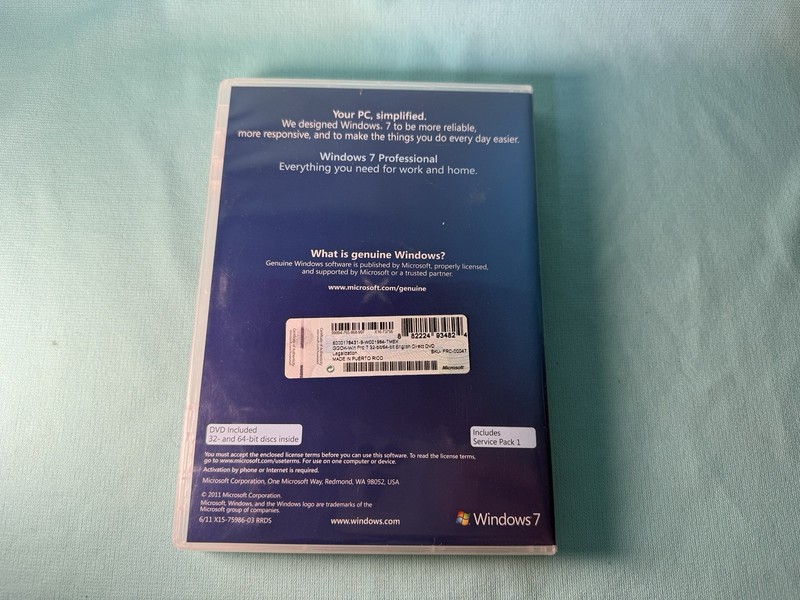 Microsoft Windows 7 Pro 32 / 64 BitInstall Disc Retail Box with Key gallery