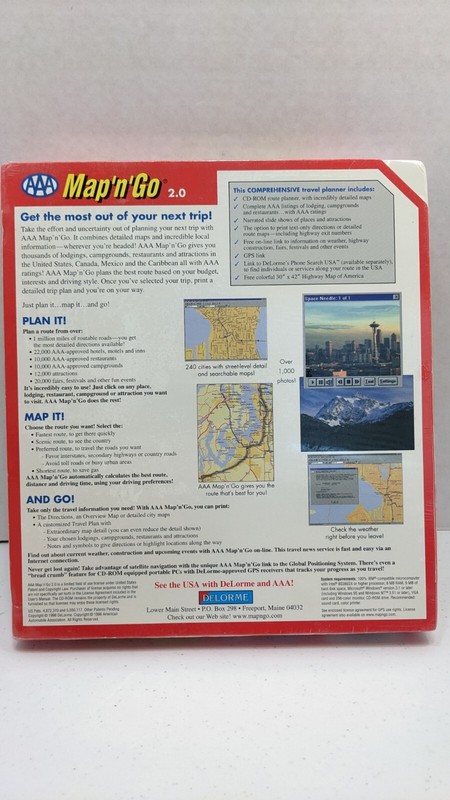 AAA Map N Go 2.0 Delorme Complete Travel Planner CD-Rom Windows 95 NIB ps2 gallery