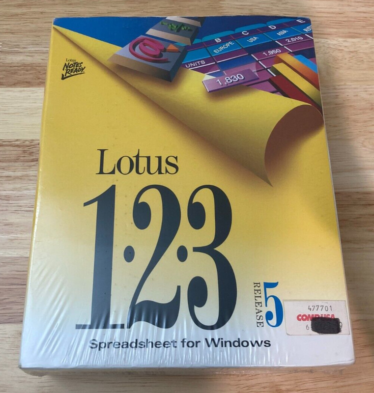Lotus 1 2 3 123 R5 Microsoft Windows 3.1 Software 3.5″ Disk (Factory Sealed)