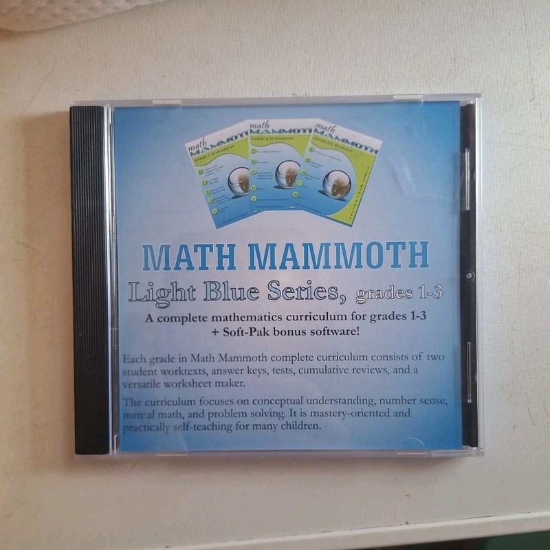 Math Mammoth Light Blue Series Math Grades 1-3 Education CD Version 6/2022