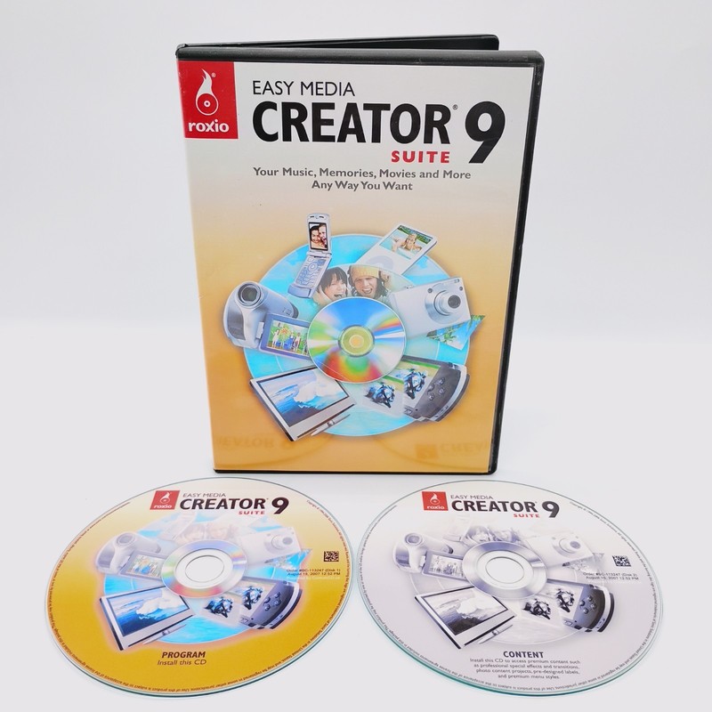 Roxio Easy Media Creator Suite 9 (Windows PC, 2006) w/ Serial #, Fast Free Ship