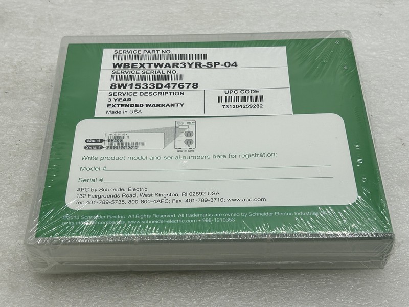 SEALED APC Service Pack 3 Year Extended Warranty WBEXTWAR3YR-SP-04 Service gallery