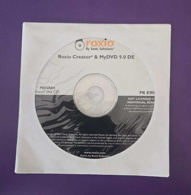 Sonic Solutions Roxio Creator & MyDVD 9.0 DE PN: KW013