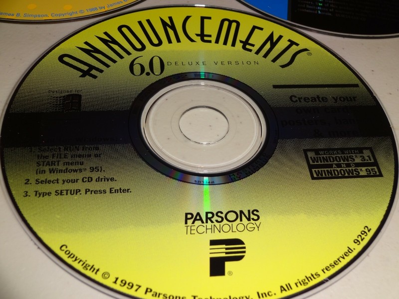 PC CD-Rom Lot of 3 Scrapbook, Label Maker, Announcements WIN95 See Pictures gallery