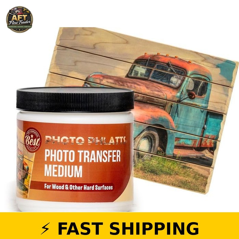 Photo Phlatts 8oz Photo Transfer Medium Gel for Wood & Hard Surfaces