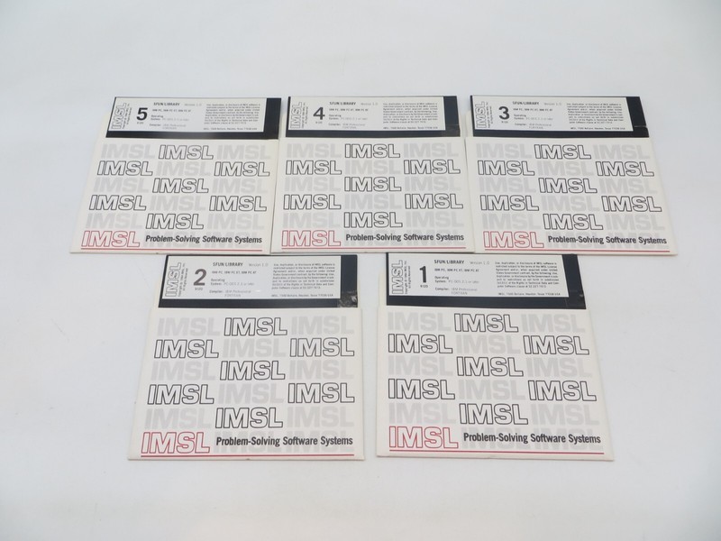IMSL SFUN/LIBRARY Version 1.0 5.25″ Floppy Disks for IBM PC/XT/AT computers 1984