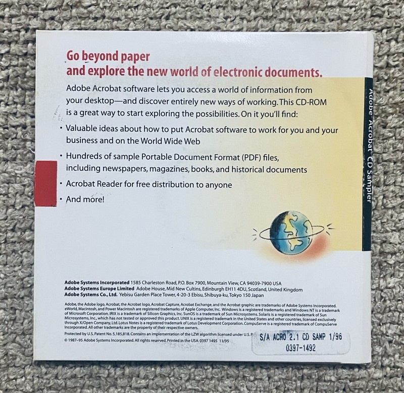ADOBE ACROBAT CD SAMPLER: Version 2.1, Universal Electronic Publishing Tool, NM gallery