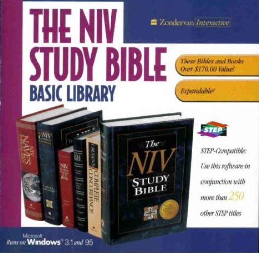 The NIV Study Bible: Basic Library w/ Manual PC CD religious research reference!