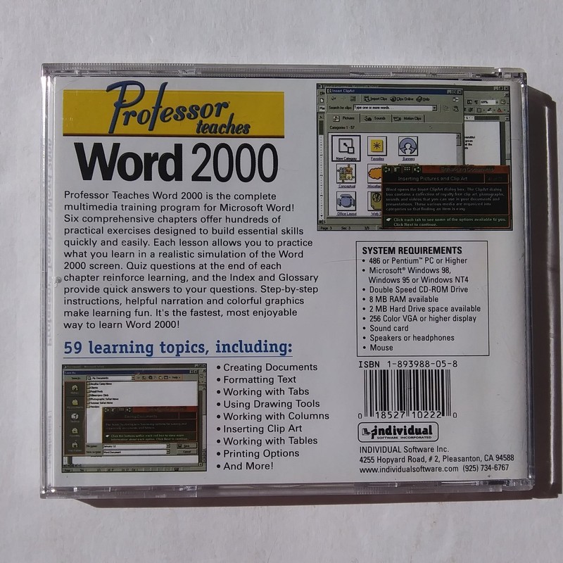 Professor Teaches Windows Word Excel PowerPoint Access 2000 Training CDs Set gallery