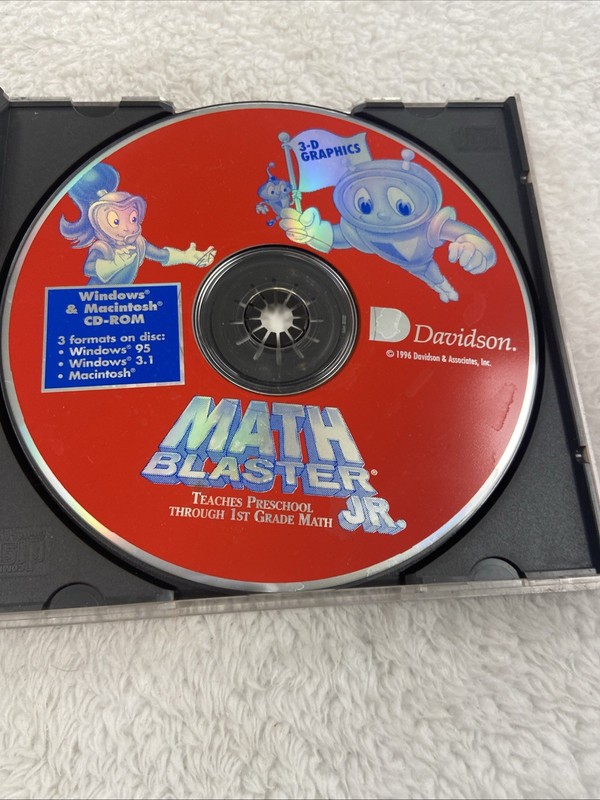 Davidson Math Blaster Jr. 4-7 Windows 95 3.1 Macintosh CD Rom Vintage Software gallery