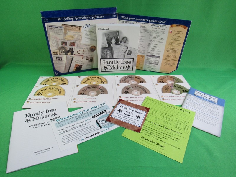 Family Tree Maker Deluxe 8-CD Set Version 6 (Windows 95/98) Open Box