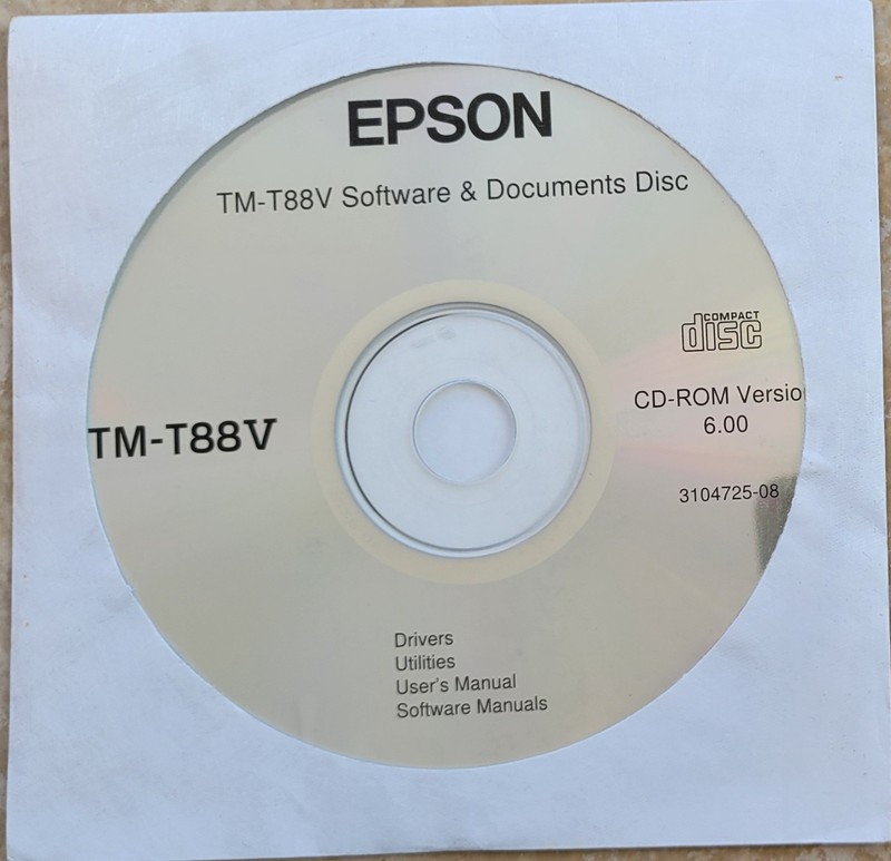 Vintage – EPSON TM-T88V Printer Software & Documents CD Version 6.0, 2013