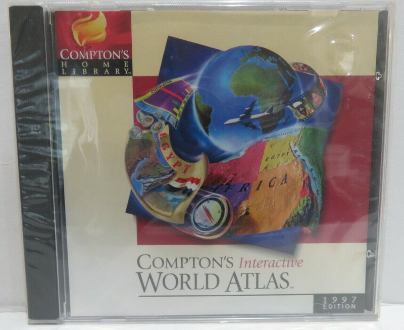 COMPTON’S INTERACTIVE WORLD ATLAS 1997 HOME LIBRARY EDITION CD NIB SEALED