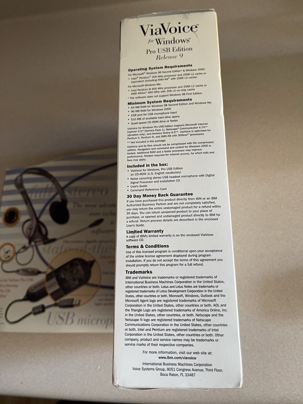 IBM ViaVoice for Windows Release 9 Pro USB Edition Speech Recognition (New) gallery