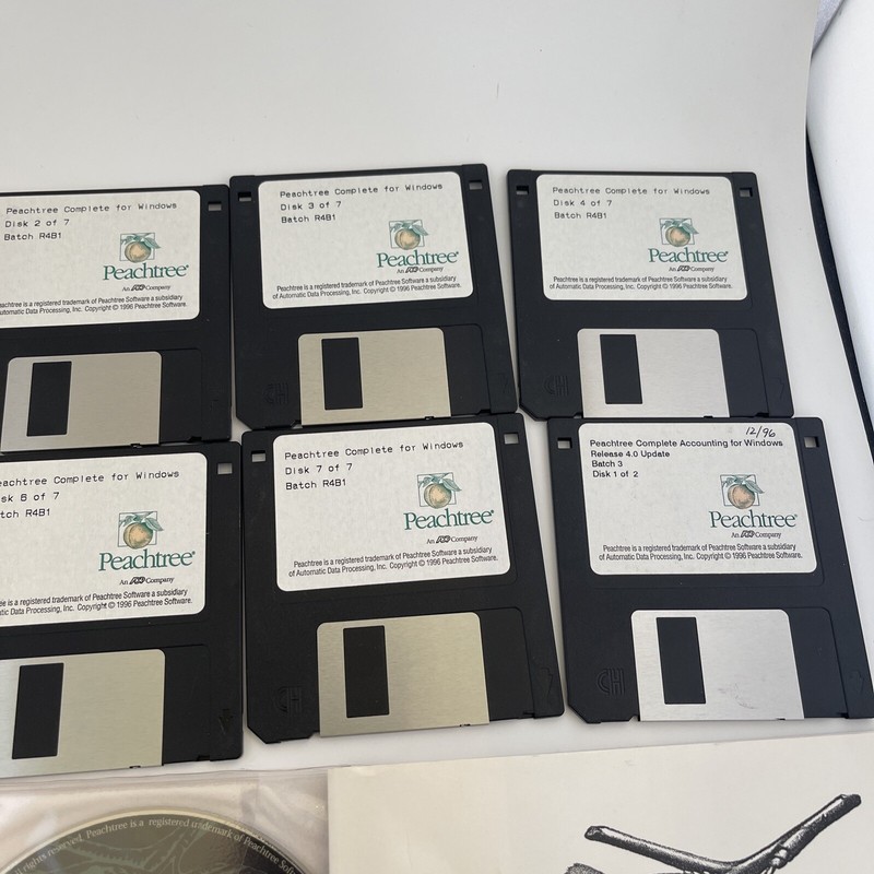 Peachtree Accounting Windows 95 & Windows 3.1 PC 3.5 Floppy Diskettes & CD~ VTG gallery