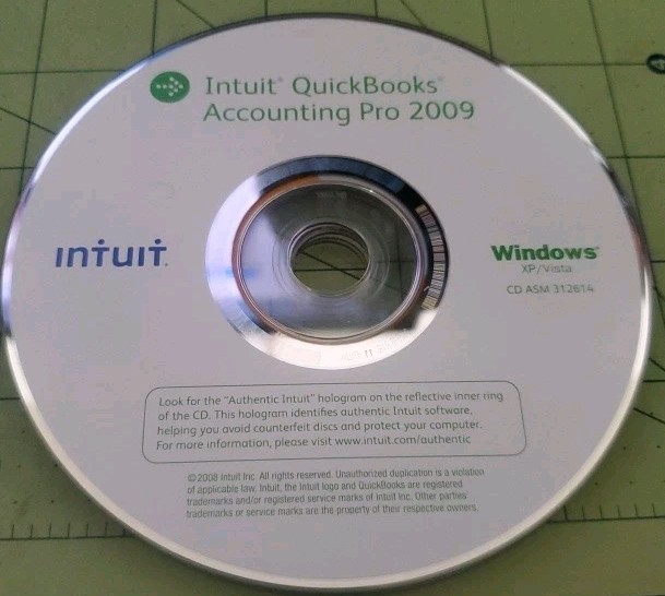INTUIT QUICKBOOKS PRO 2009 FOR WINDOWS XP VISTA CD ONLY US VERSION