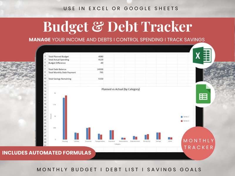 Simple Excel Budget Spreadsheet | Expense Tracker | Personal Finance Template