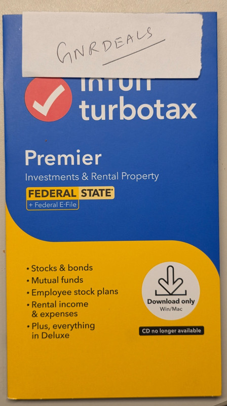 Intuit TurboTax Premier 2025 Federal + State Win / Mac Product Key USPS Shipping