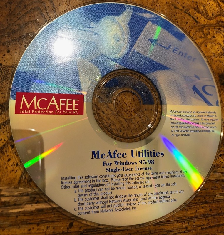 McAfee Utilities – vintage software CD