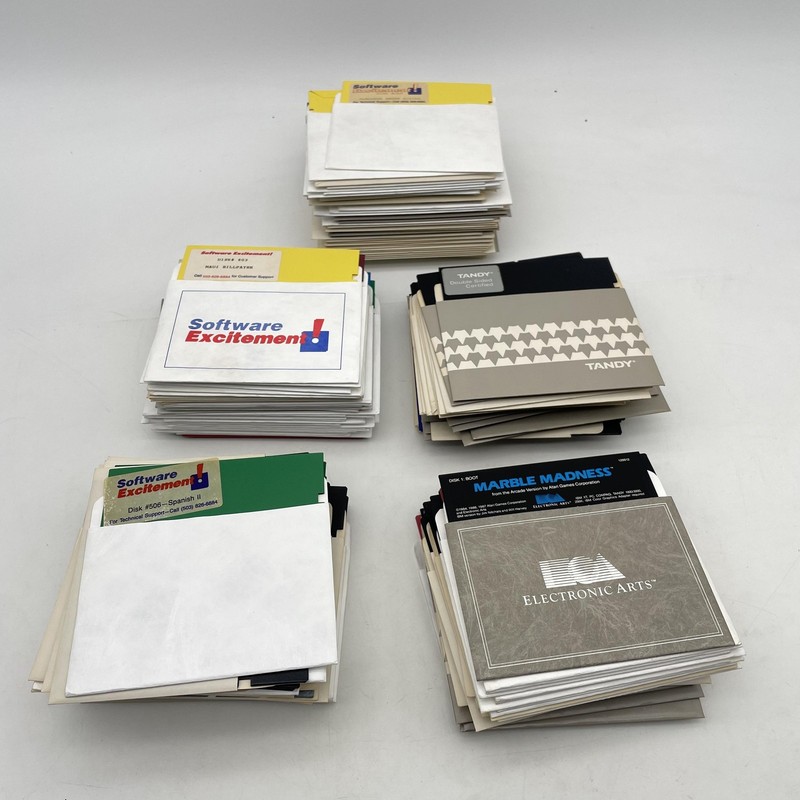 Vintage Tandy Software Excitement 5.25″ Floppy Disk Lot 175pc Mixed As Is
