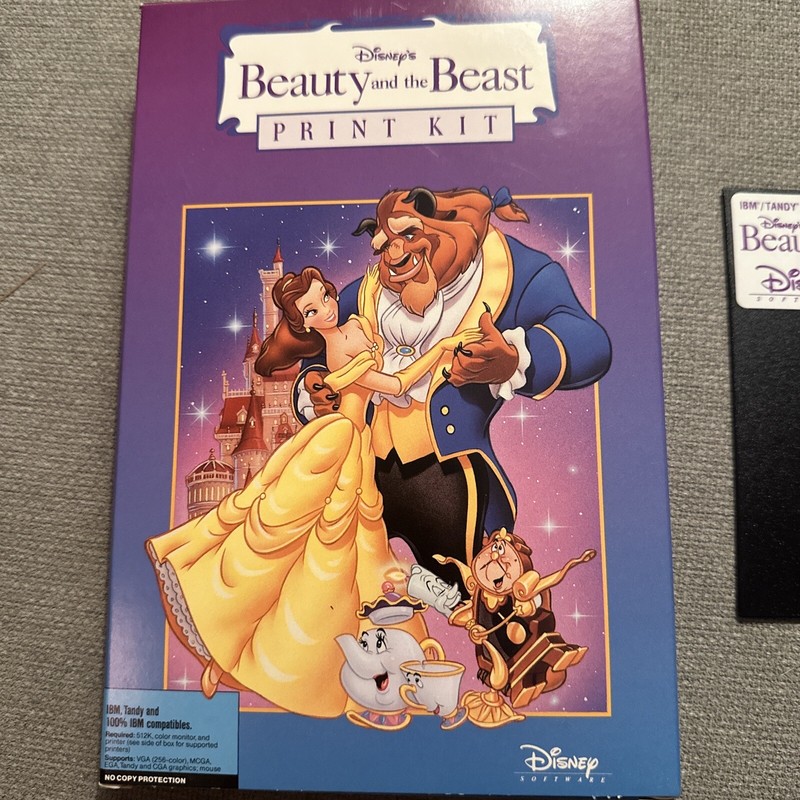Beauty and the Beast Print Kit, Disney - IBM Tandy Version, Vintage PC Software gallery