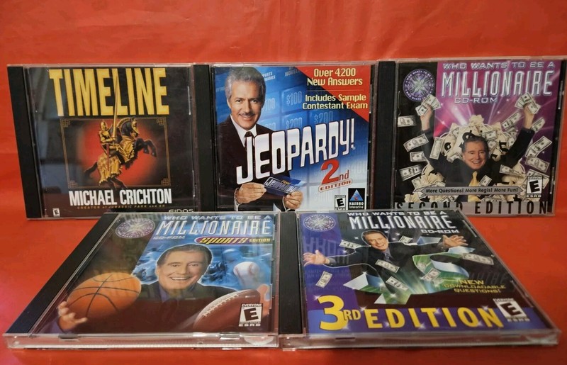 Lot PC Games From Early 2000s Timeline Jeopardy Millionaire Alex Trebek Regis gallery