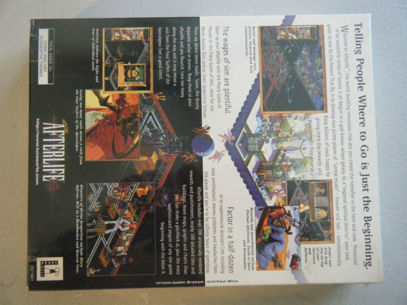 Vintage AFTERLIFE the last word in sims 1996 factory sealed unopened Windows 95 gallery