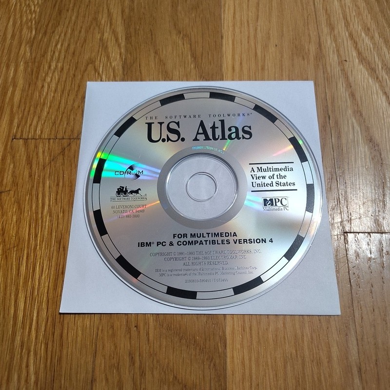 The Software Toolworks U.S. Atlas Disc CD-ROM IBM PC Version 4