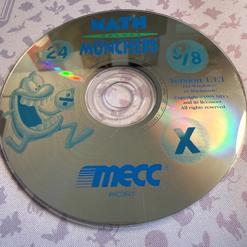 1995 Mecc Math Munchers Deluxe Ages 8-12 Version 1.1.1 Teach Learn Build Skills