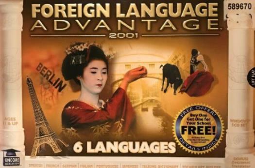 Foreign Language Advantage 2001 + Manual 5-Disc Set PC CD learn spanish german +