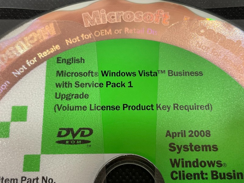 Microsoft Windows Vista Business Service Pack 1 Upgrade DVD Software Disc Only gallery