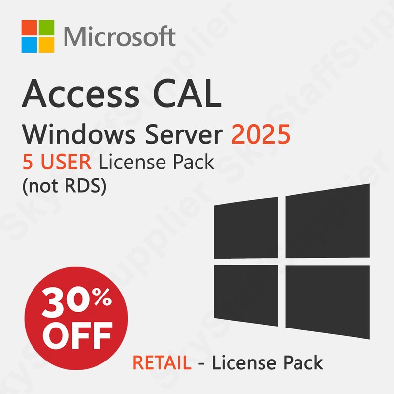 Microsoft Windows Server 2025 - 5 USERS ACCESS CALs [not RDS] RETAIL PACK NEW gallery