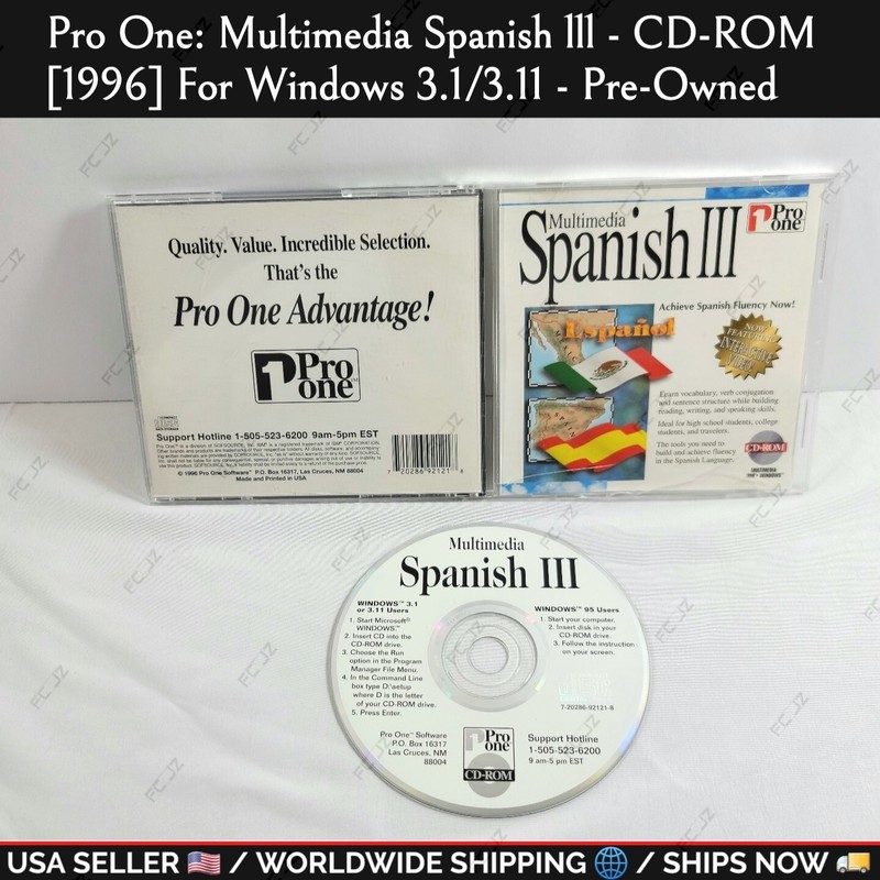Pro One: Multimedia Spanish III [1996] For Windows 95/3.1/3.11 CD-ROM Pre-Owned