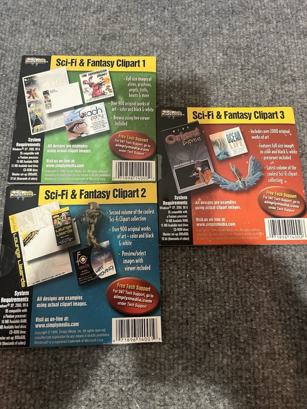 Vintage 1999 Sci-Fi And Fantasy Clipart CD ROM 3 Discs New gallery