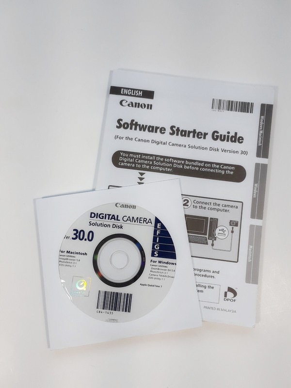 Canon Digital Camera Solution Disk Ver 30.0 – Windows & Mac – Software + Guide