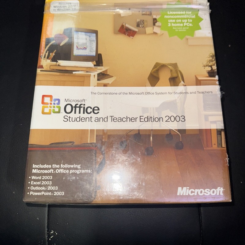 Genuine Microsoft Office Student and Teacher Edition 2003 Complete w/ Key Tested