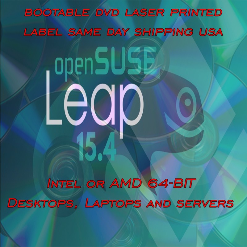 OpenSuse LEAP 15.4 Install DVD For 64-BIT Desktops Laptops and Servers USA Stock