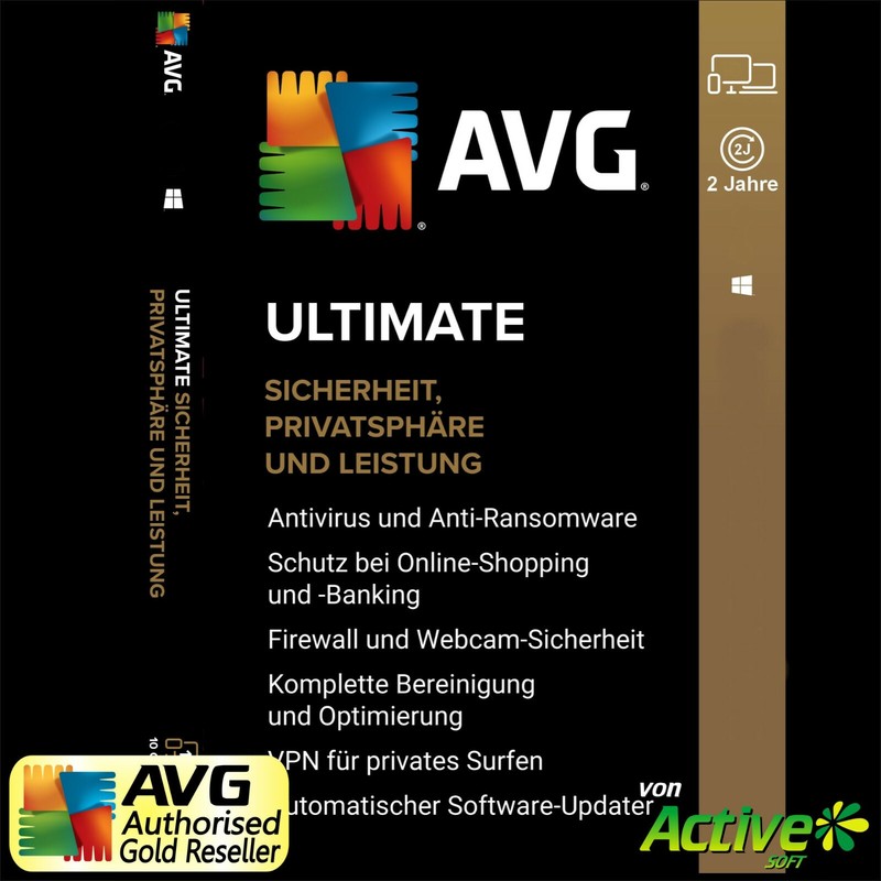 AVG ULTIMATE 2023 1 PC 2 Jahre | TuneUp, Internet Security, VPN, AntiTrack |2024