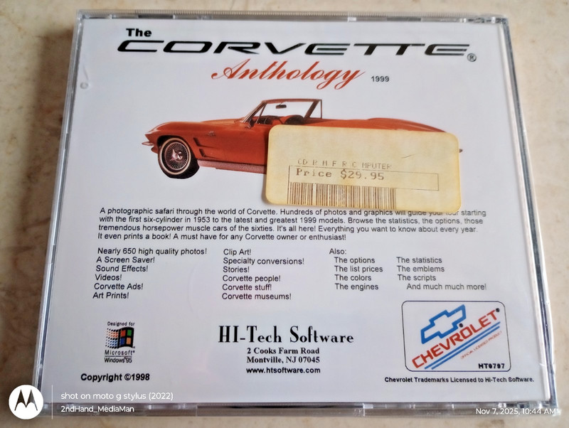 1998 NEW SEALED THE CORVETTE ANTHOLOGY 1999 PICTURES/IMAGES PC SOFTWARE CD DISC gallery