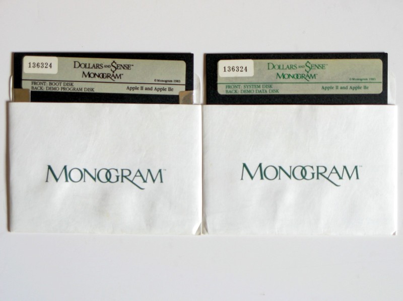 👀DOLLARS AND $ENSE for Apple II & IIe, by MONOGRAM, 2 x 5.25″ Floppy Disks ONLY