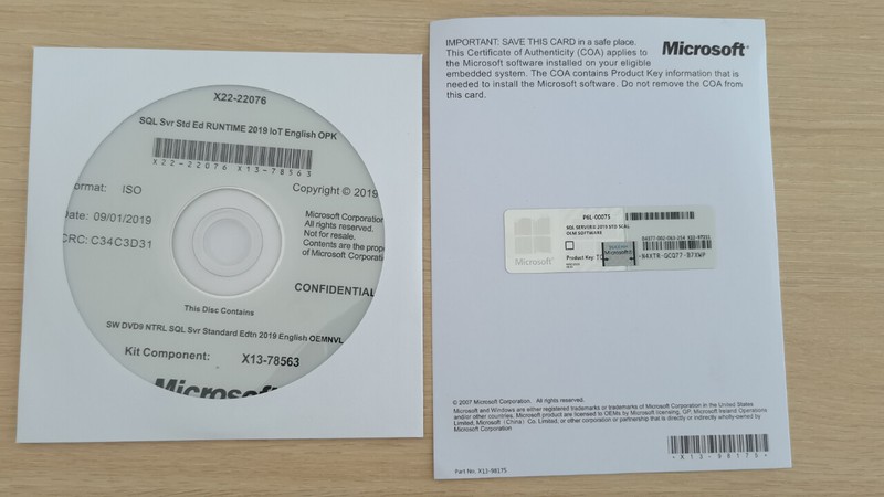 SQL Server 2022 /2019 Standard 24 Core License Unlimited CALs DVD full pack