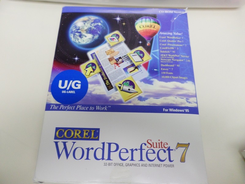 COREL WORDPERFECT SUITE 7 (RETAIL BOX) for WINDOWS 95 on CD 32 Bit