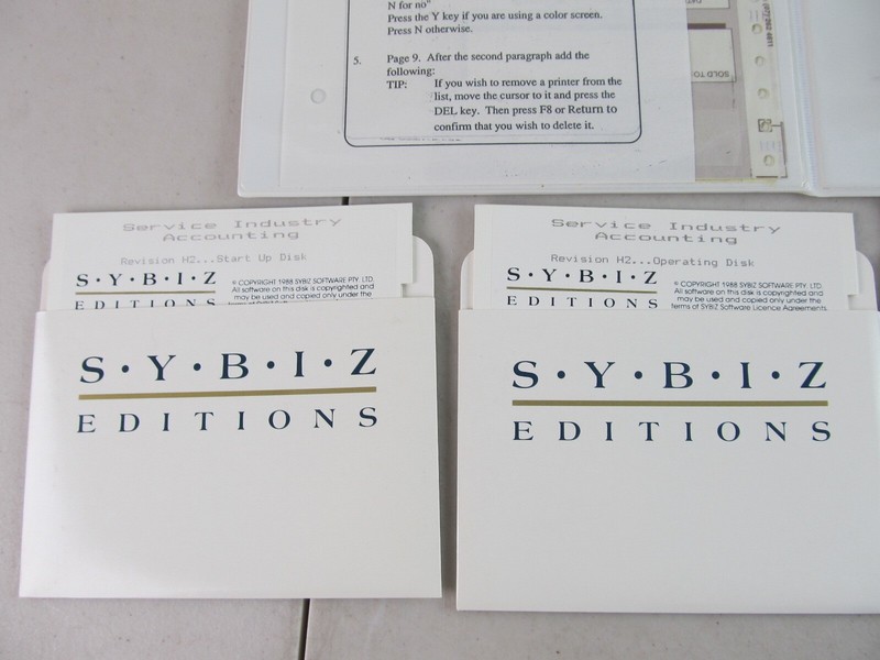 SYBIZ Editions Service Industry Accounting Software 1988 VIntage PC Floppy Disk gallery