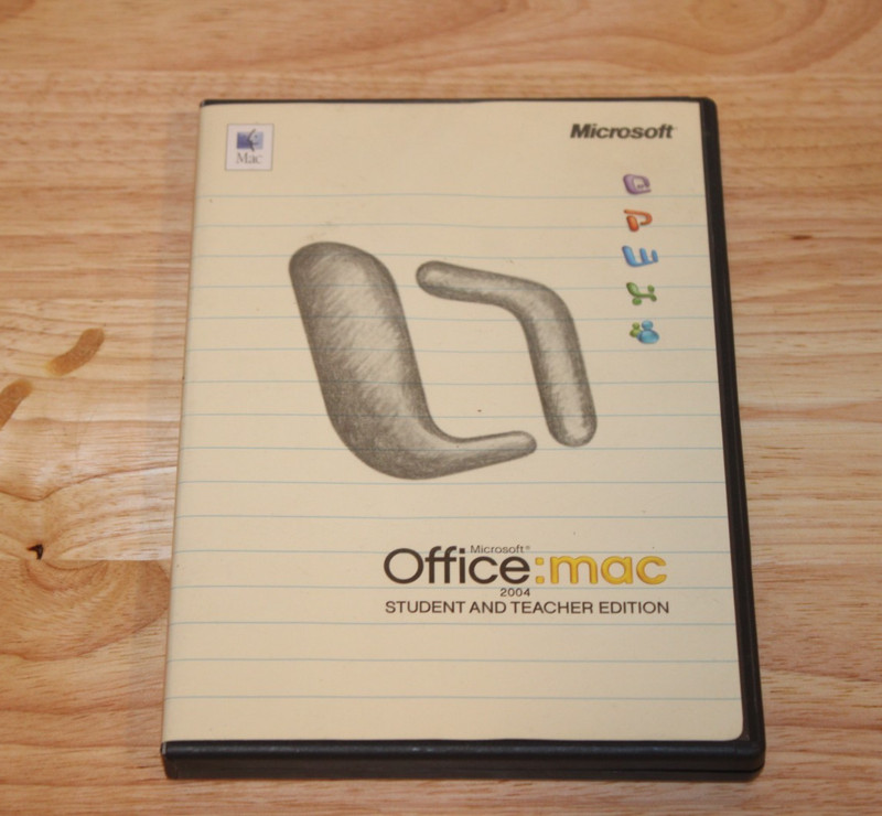 MICROSOFT Office Mac 2004 Student and Teacher Edition Software w/ 3 INSTALL KEYS