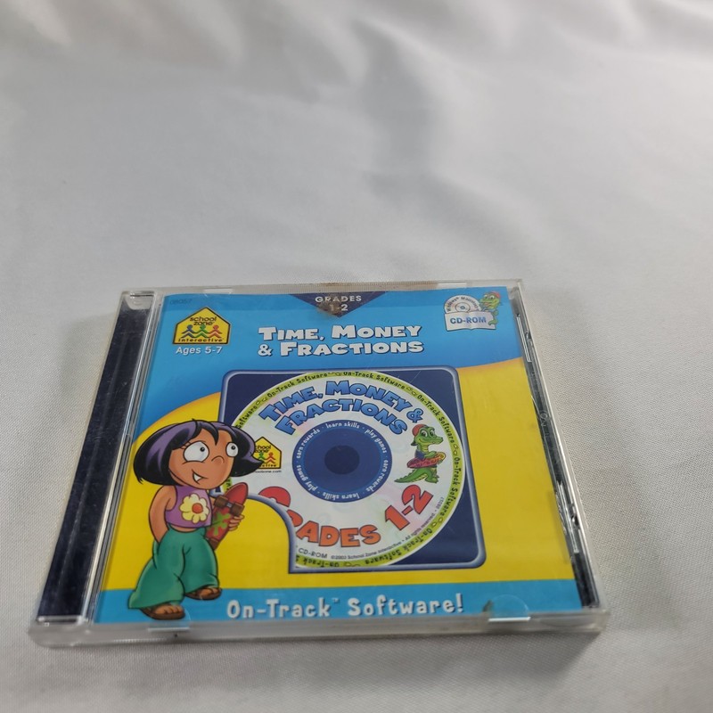 School Zone: Time, Money & Fractions VG (Win/ Mac), CD ROM – Free Shipping